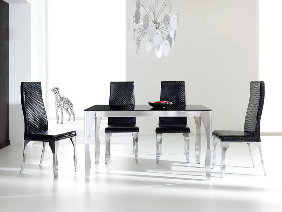 Comedor vidrio blanco: mesa de comedor comensales en blanco o ...